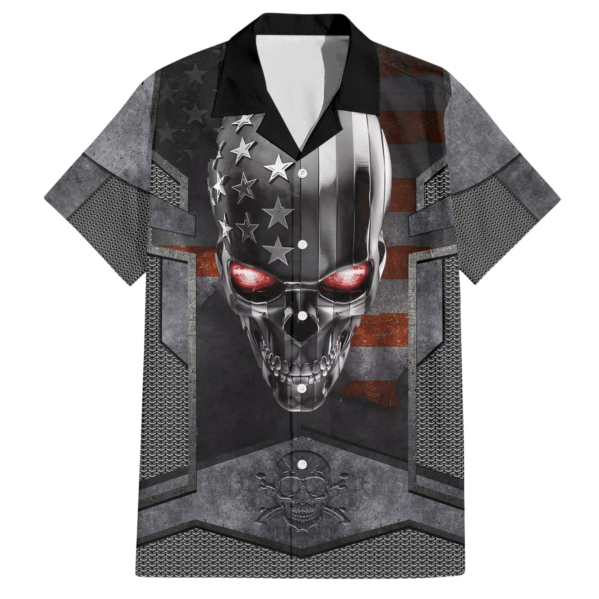 Skull Hawaiian Shirt Metal Head Skull American - Wonder Print Shop