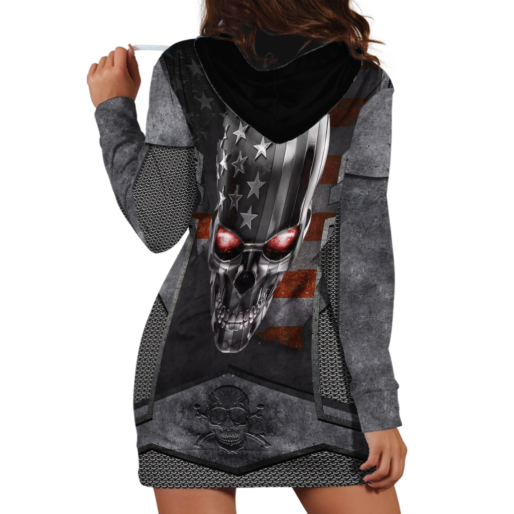Skull Hoodie Dress Metal Head Skull American - Wonder Print Shop