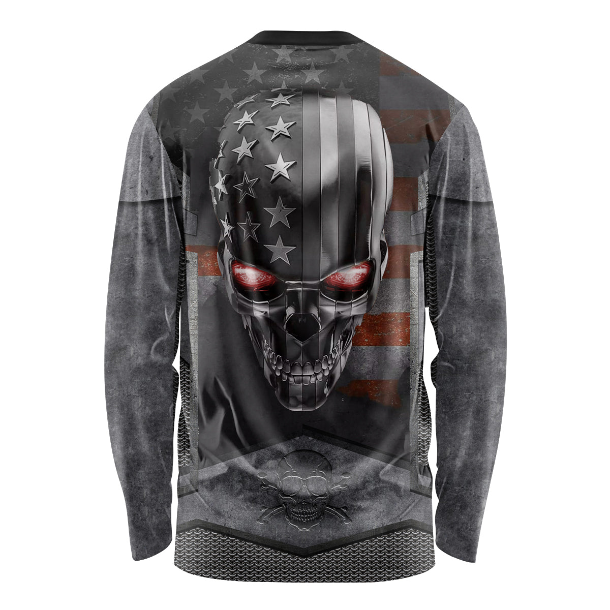 Skull Long Sleeve Shirt Metal Head Skull American - Wonder Print Shop