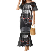 Skull Mermaid Dress Metal Head Skull American - Wonder Print Shop