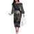 Skull Off The Shoulder Long Sleeve Dress Metal Head Skull American - Wonder Print Shop