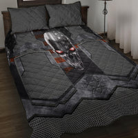 Skull Quilt Bed Set Metal Head Skull American - Wonder Print Shop