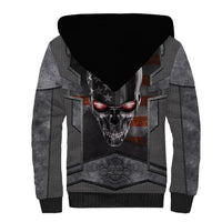 Skull Sherpa Hoodie Metal Head Skull American - Wonder Print Shop