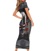 Skull Short Sleeve Bodycon Dress Metal Head Skull American - Wonder Print Shop