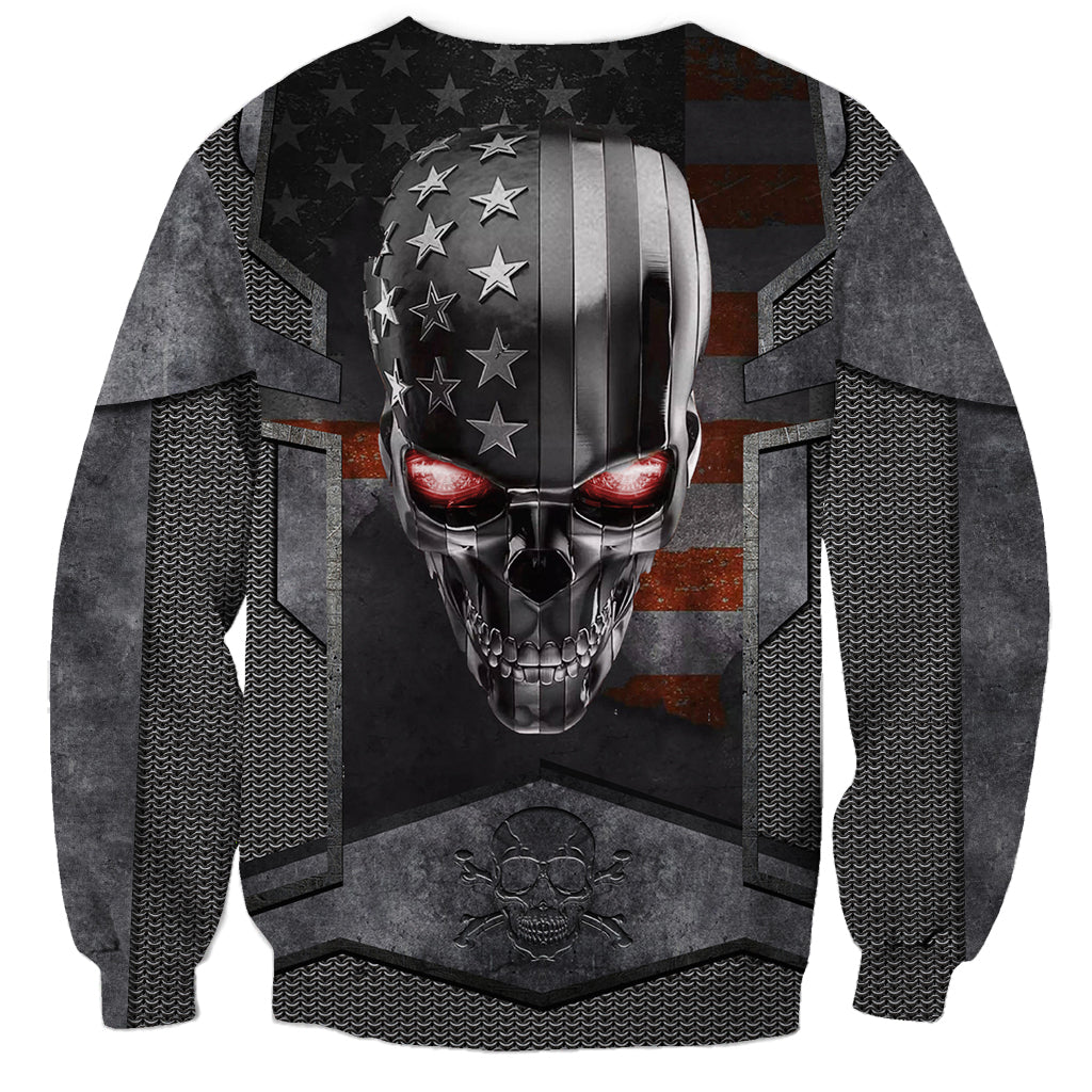 Skull Sweatshirt Metal Head Skull American - Wonder Print Shop