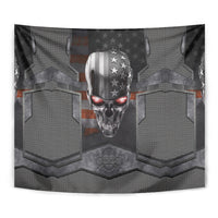 Skull Tapestry Metal Head Skull American - Wonder Print Shop
