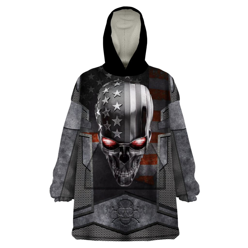 Skull Wearable Blanket Hoodie Metal Head Skull American - Wonder Print Shop