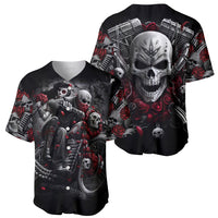 Skull Baseball Jersey Riding Motocycle Girl Rose - Wonder Print Shop