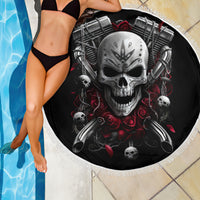 Skull Beach Blanket Riding Motocycle Girl Rose - Wonder Print Shop