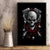 Skull Canvas Wall Art Riding Motocycle Girl Rose - Wonder Print Shop