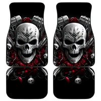Skull Car Mats Riding Motocycle Girl Rose - Wonder Print Shop