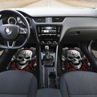 Skull Car Mats Riding Motocycle Girl Rose - Wonder Print Shop
