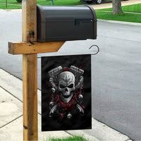 Skull Garden Flag Riding Motocycle Girl Rose - Wonder Print Shop