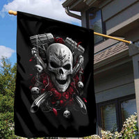 Skull Garden Flag Riding Motocycle Girl Rose - Wonder Print Shop