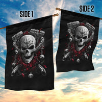 Skull Garden Flag Riding Motocycle Girl Rose - Wonder Print Shop