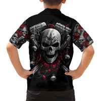 Skull Hawaiian Shirt Riding Motocycle Girl Rose - Wonder Print Shop