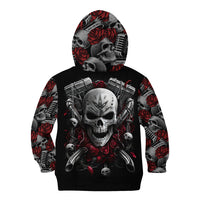 Skull Kid Hoodie Riding Motocycle Girl Rose - Wonder Print Shop