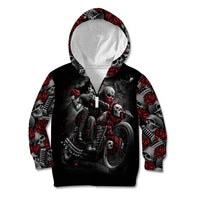 Skull Kid Hoodie Riding Motocycle Girl Rose - Wonder Print Shop