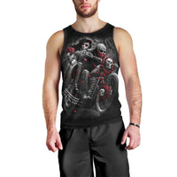 Skull Men Tank Top Riding Motocycle Girl Rose DT01