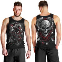 Skull Men Tank Top Riding Motocycle Girl Rose DT01