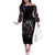 Skull Off The Shoulder Long Sleeve Dress Riding Motocycle Girl Rose - Wonder Print Shop