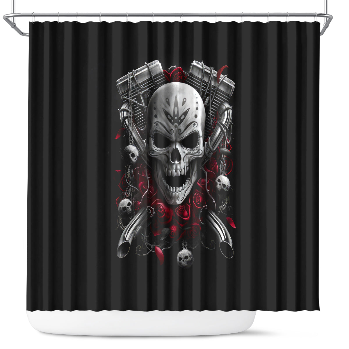 skull-shower-curtain-riding-motocycle-girl-rose