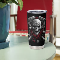 Skull Tumbler Cup Riding Motocycle Girl Rose - Wonder Print Shop
