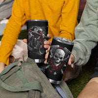Skull Tumbler Cup Riding Motocycle Girl Rose - Wonder Print Shop