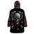 Skull Wearable Blanket Hoodie Riding Motocycle Girl Rose - Wonder Print Shop