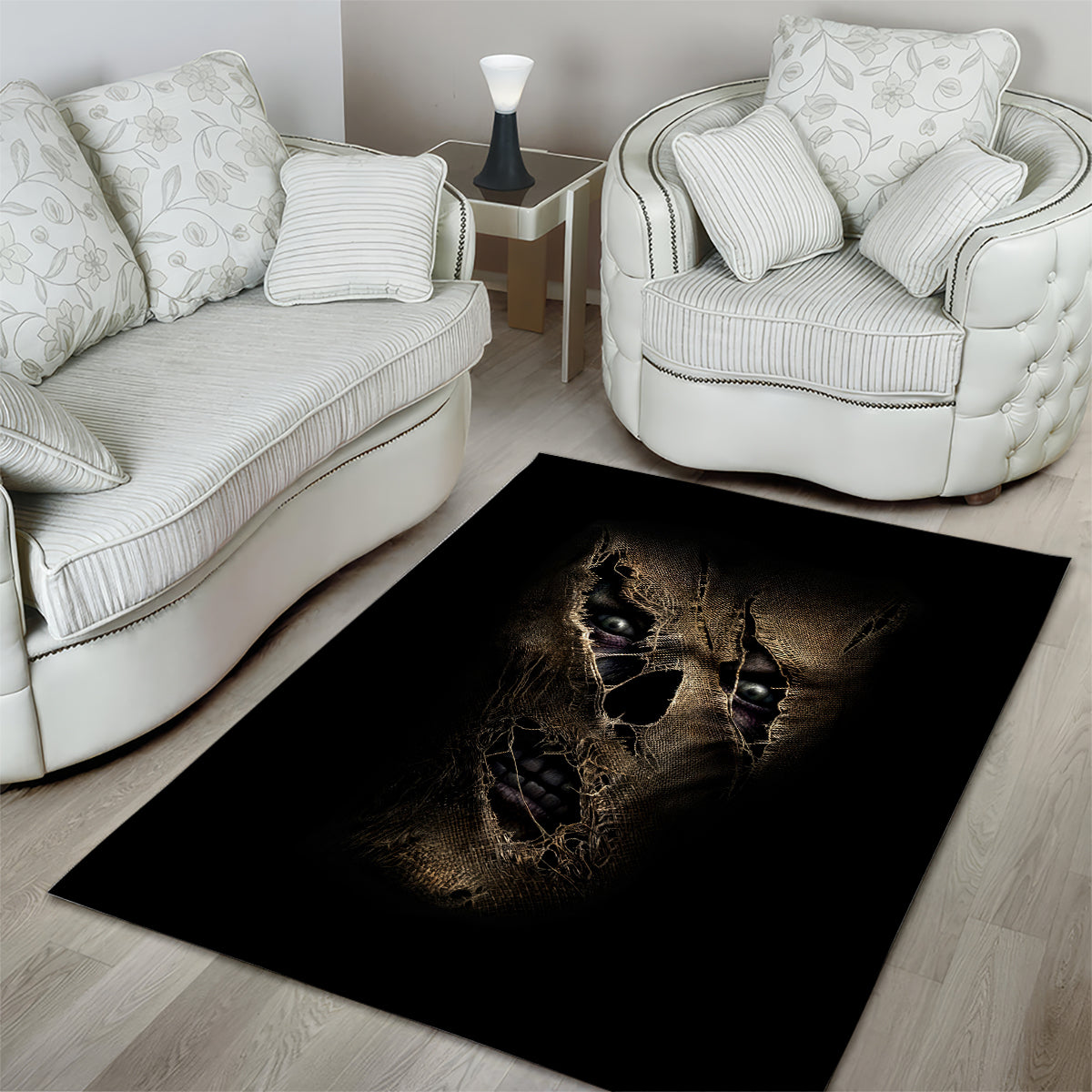 Skull Area Rug Mummy Face Inside - Wonder Print Shop