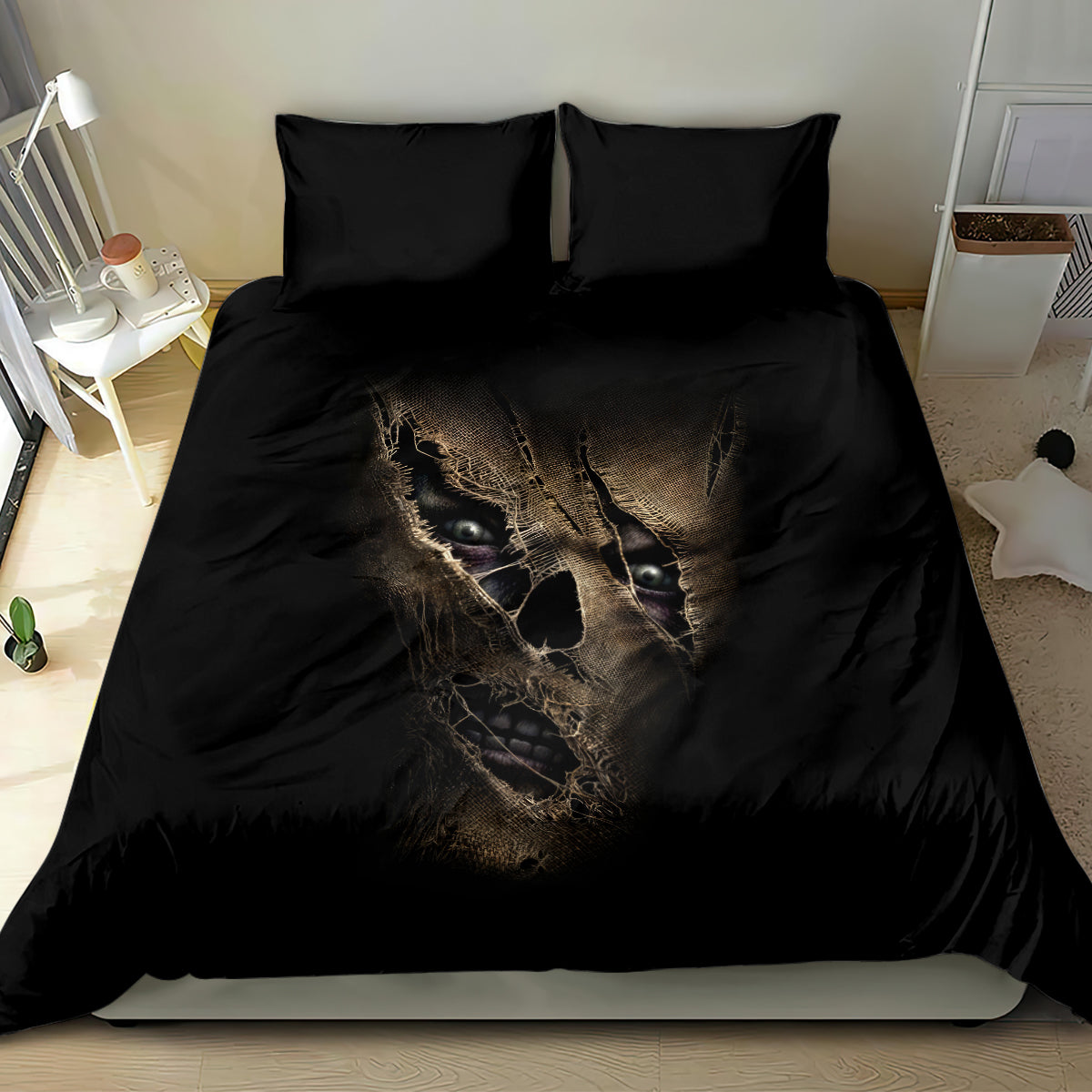 Skull Bedding Set Mummy Face Inside - Wonder Print Shop