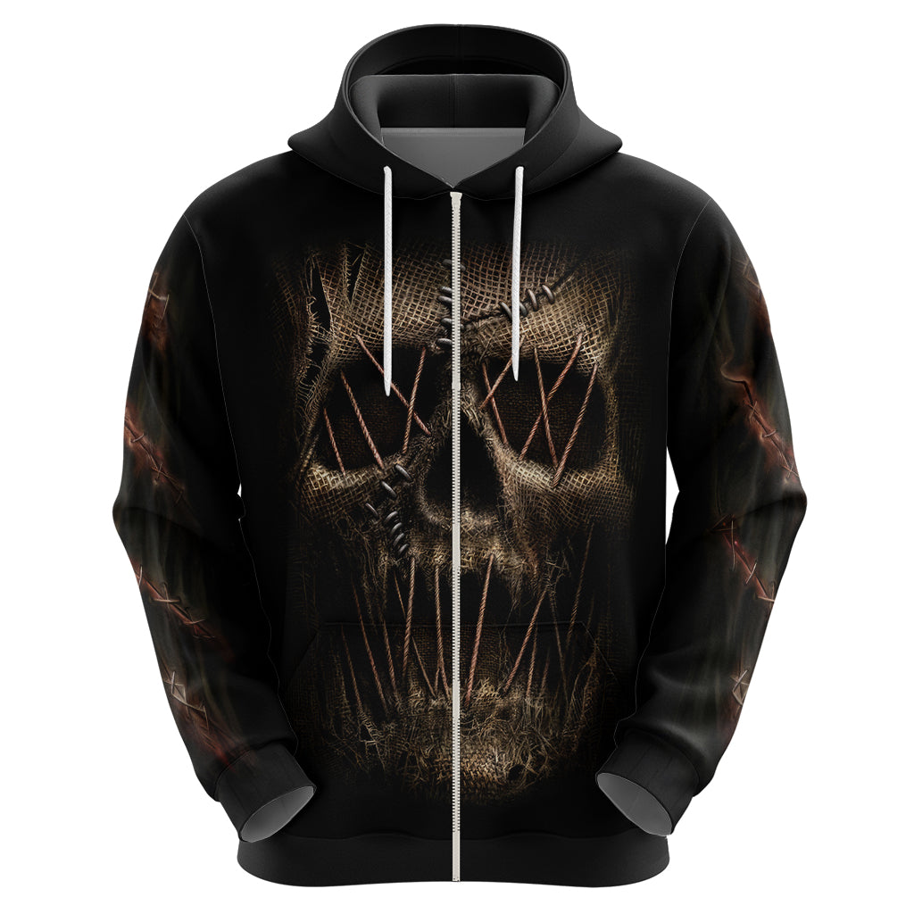 Skull Hoodie Mummy Face Inside - Wonder Print Shop
