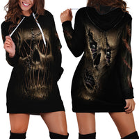 Skull Hoodie Dress Mummy Face Inside - Wonder Print Shop