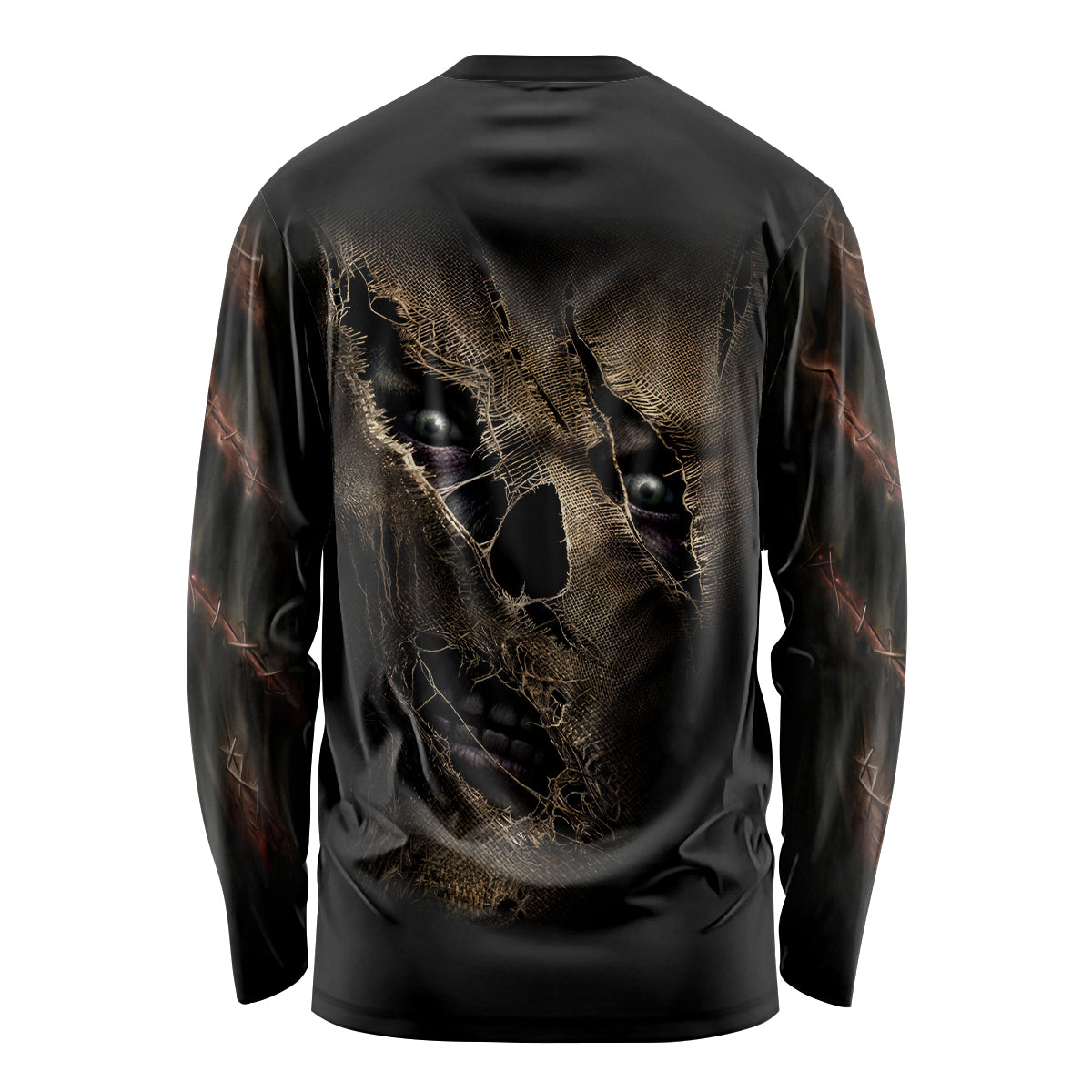 Skull Long Sleeve Shirt Mummy Face Inside - Wonder Print Shop