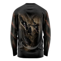 Skull Long Sleeve Shirt Mummy Face Inside - Wonder Print Shop