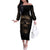 Skull Off The Shoulder Long Sleeve Dress Mummy Face Inside - Wonder Print Shop