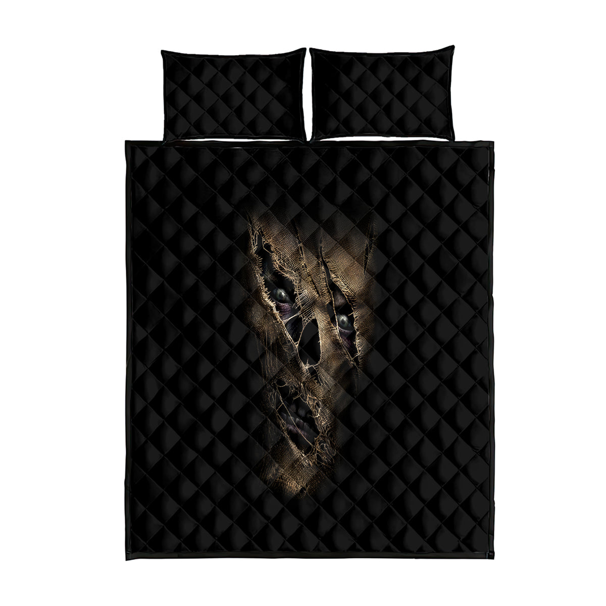 Skull Quilt Bed Set Mummy Face Inside - Wonder Print Shop