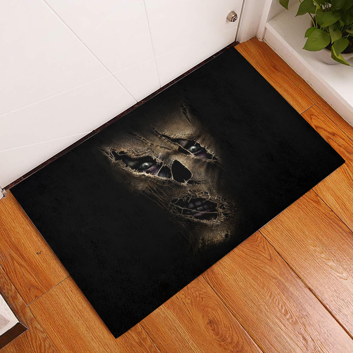 Skull Rubber Doormat Mummy Face Inside - Wonder Print Shop