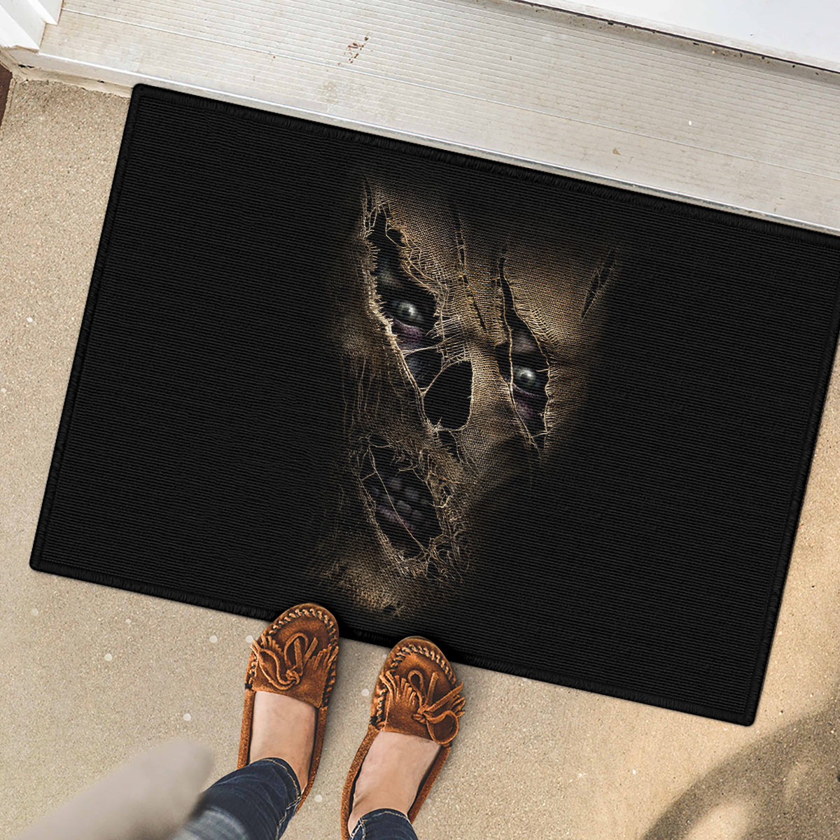 Skull Rubber Doormat Mummy Face Inside - Wonder Print Shop