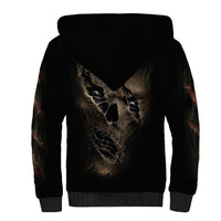 Skull Sherpa Hoodie Mummy Face Inside - Wonder Print Shop