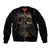 Skull Sleeve Zip Bomber Jacket Mummy Face Inside - Wonder Print Shop