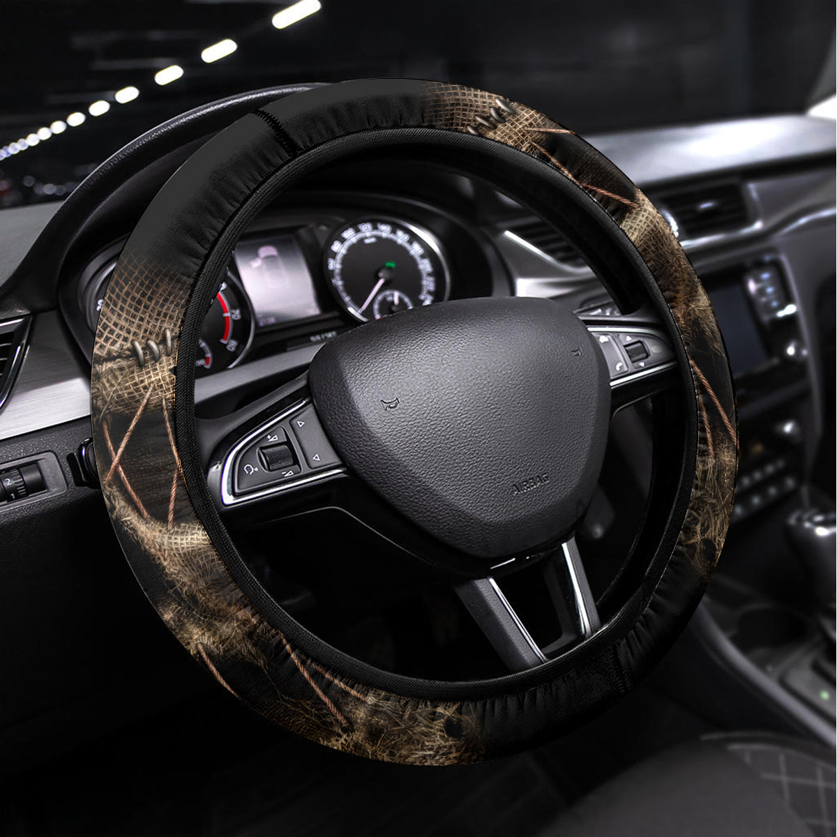 Skull Steering Wheel Cover Mummy Face Inside - Wonder Print Shop