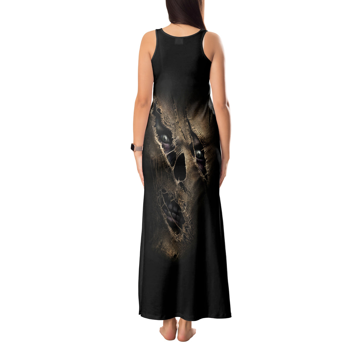 Skull Tank Maxi Dress Mummy Face Inside - Wonder Print Shop
