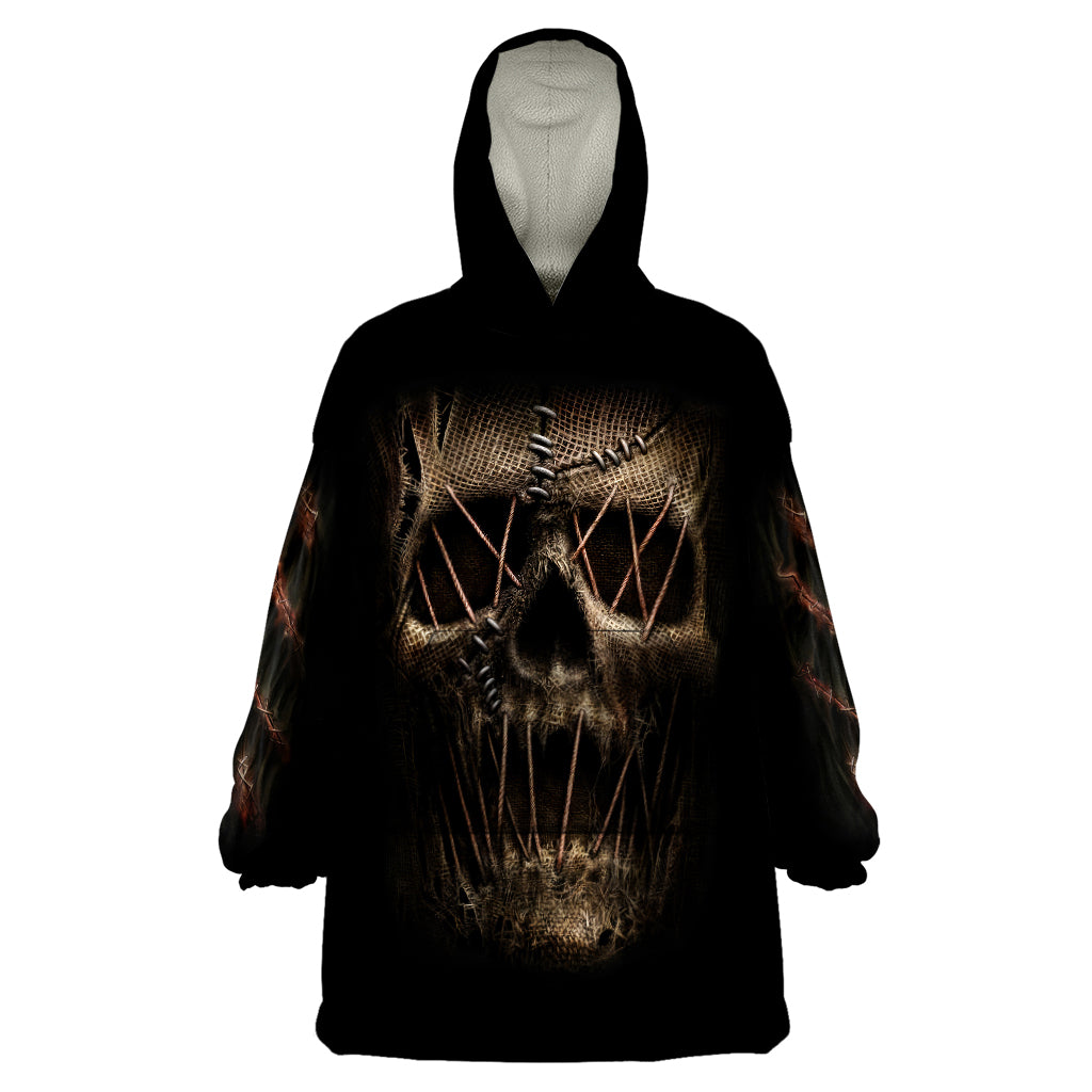 Skull Wearable Blanket Hoodie Mummy Face Inside - Wonder Print Shop