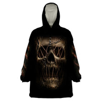 Skull Wearable Blanket Hoodie Mummy Face Inside - Wonder Print Shop