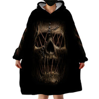 Skull Wearable Blanket Hoodie Mummy Face Inside - Wonder Print Shop