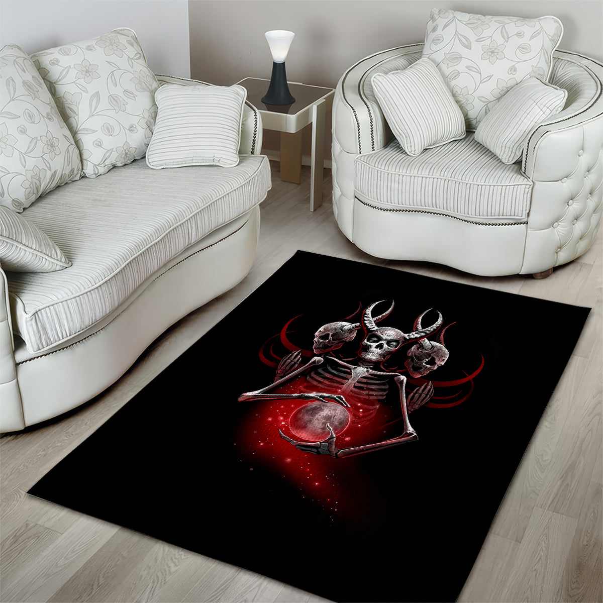 Skull Area Rug Prayer Skull - Wonder Print Shop