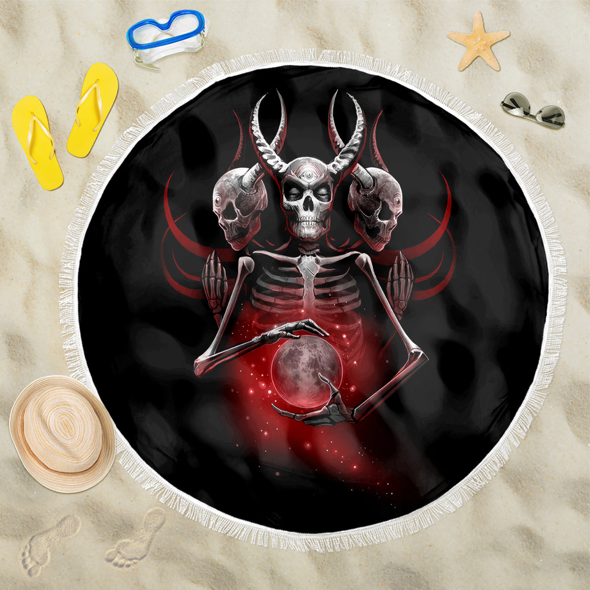 Skull Beach Blanket Prayer Skull - Wonder Print Shop