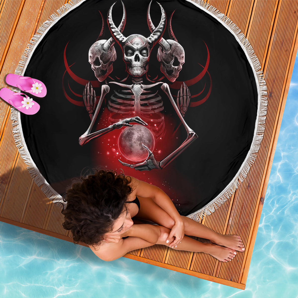 Skull Beach Blanket Prayer Skull - Wonder Print Shop