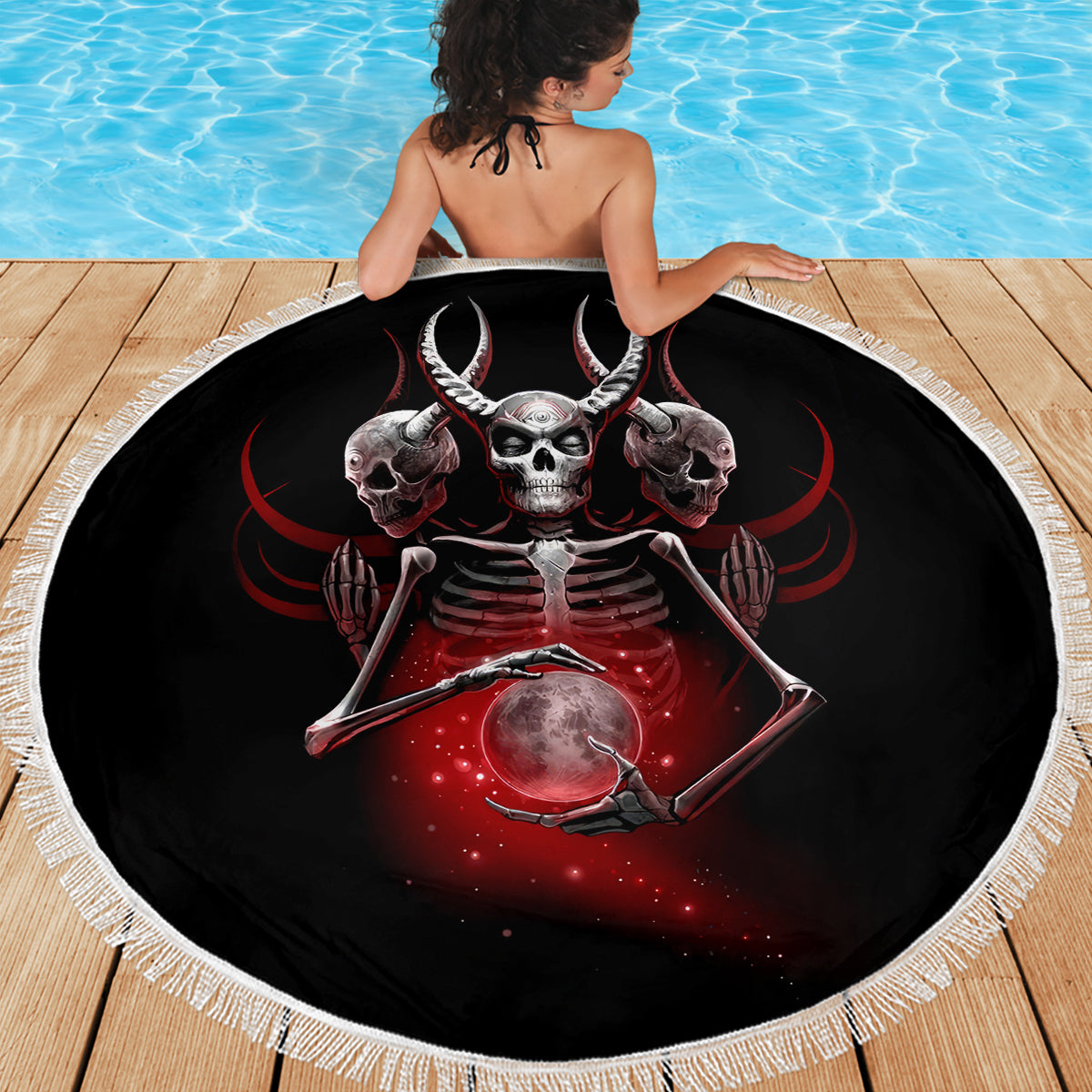 Skull Beach Blanket Prayer Skull - Wonder Print Shop